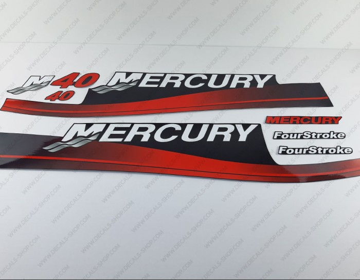 Mercury 40HP 4-Stroke 3-Cylinders Carburetor 1999-2005 Outboard Decal Kit